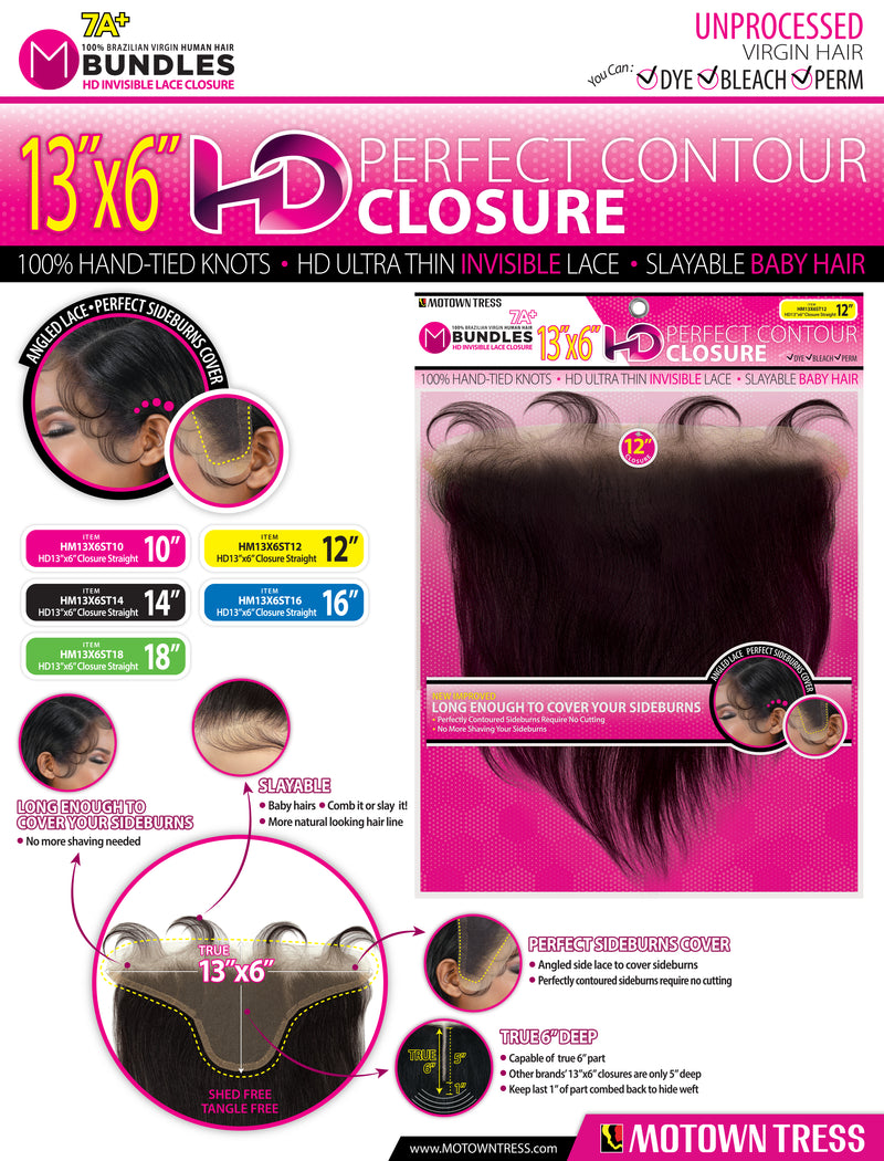 PINK_13"x6" HD PERFECT CONTOUR CLOSURE STRAIGHT